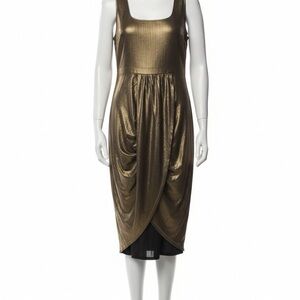 Nina Parker Shimmering Gold Midi Dress